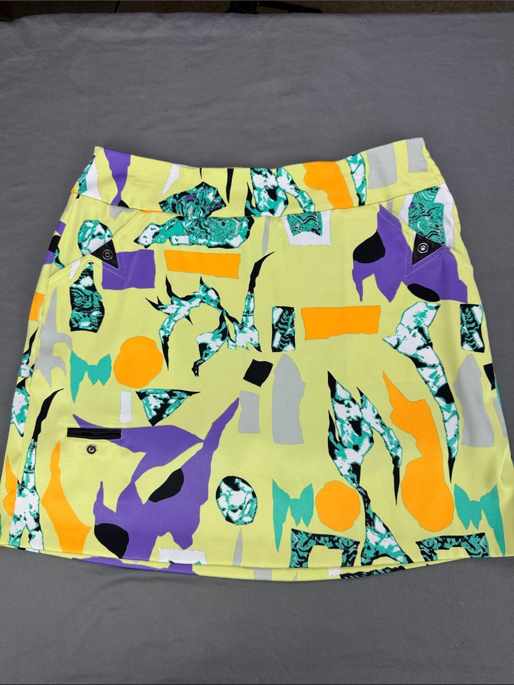 Jamie Sadock Skort Golf Tennis Activewear Yellow Green Size 12 Pockets